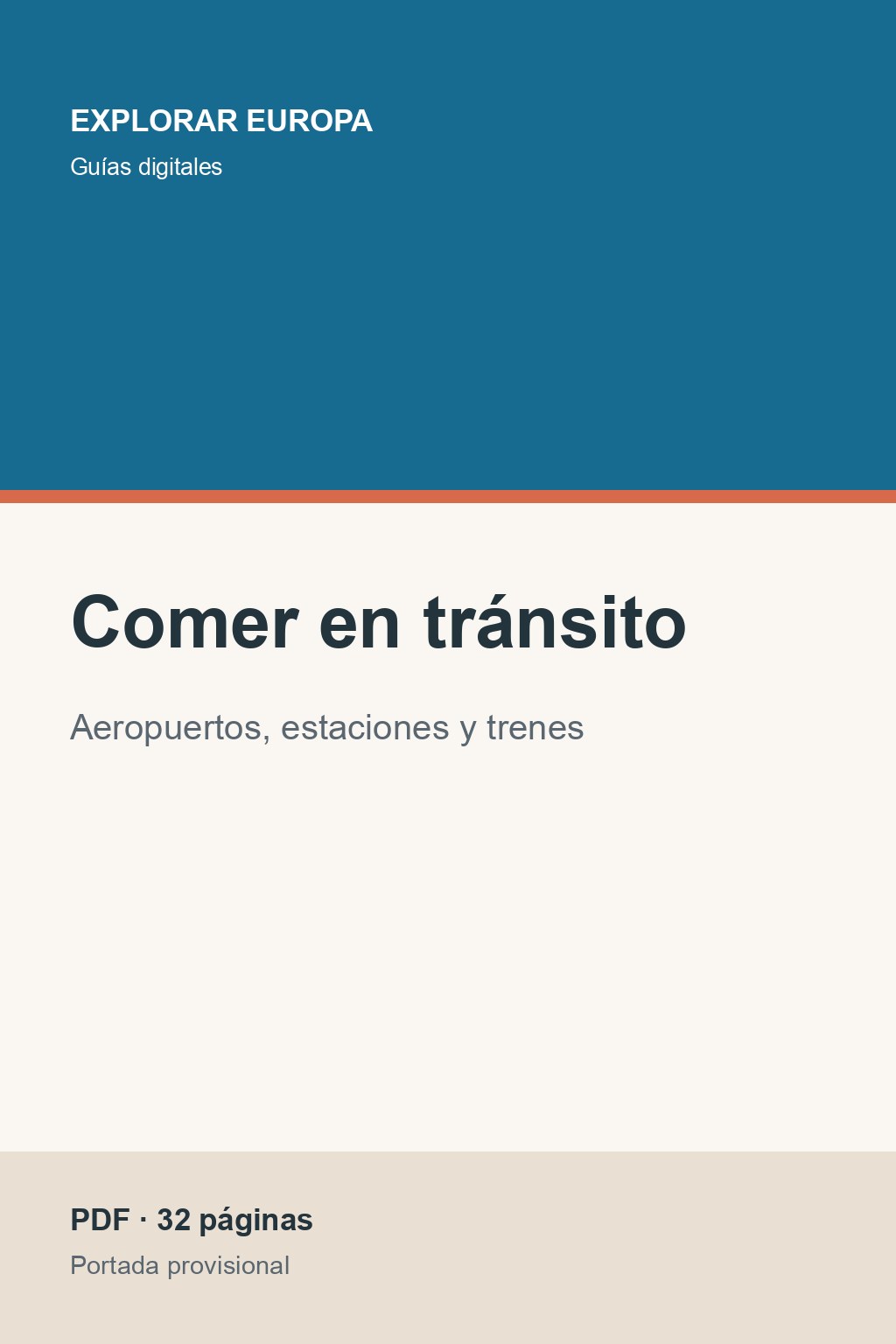 Portada de la guía «Comer en tránsito»