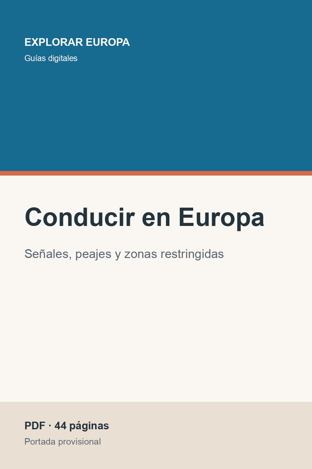 Portada de la guía «Conducir en Europa»