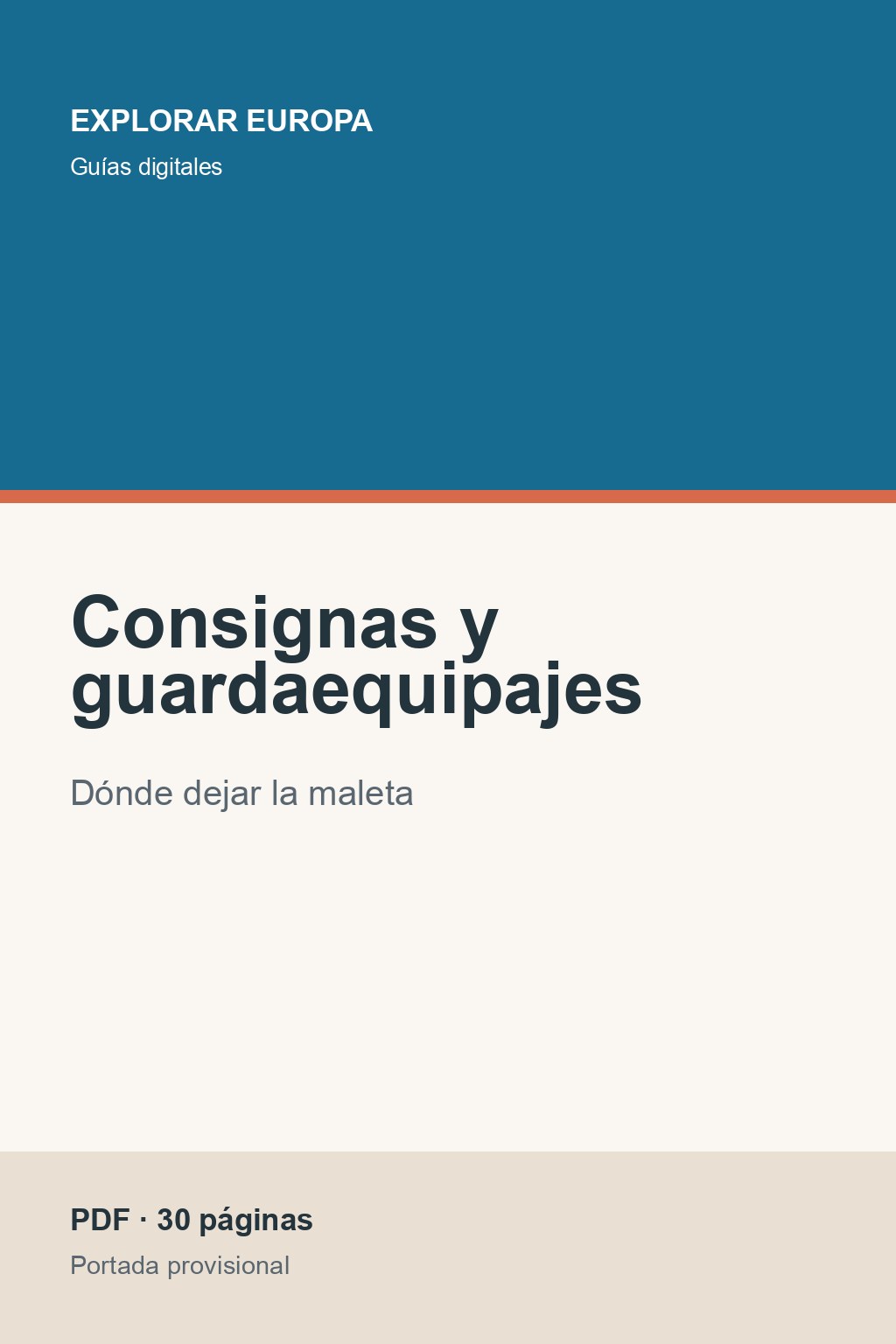 Portada de la guía «Consignas y guardaequipajes»