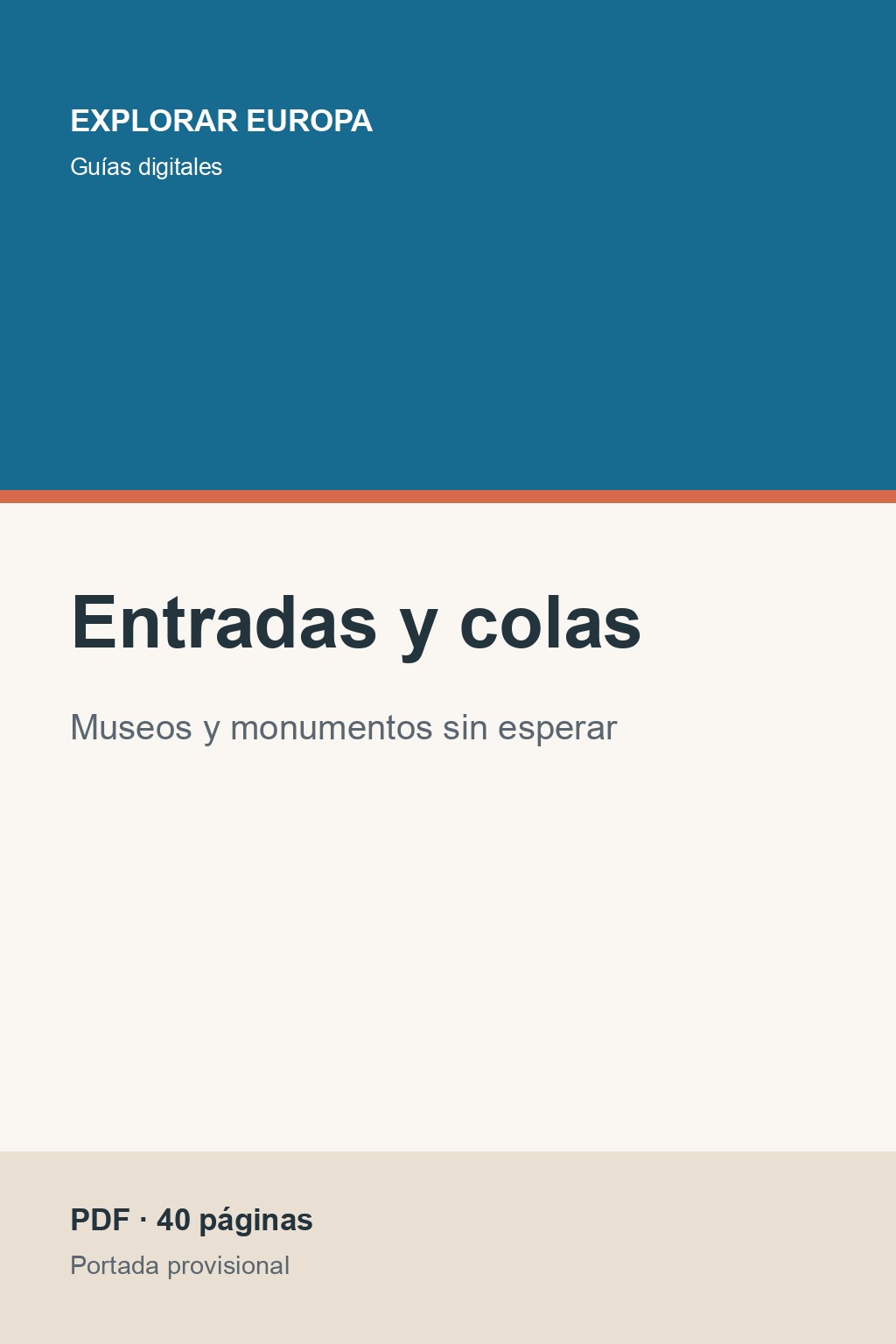 Portada de la guía «Entradas y colas»