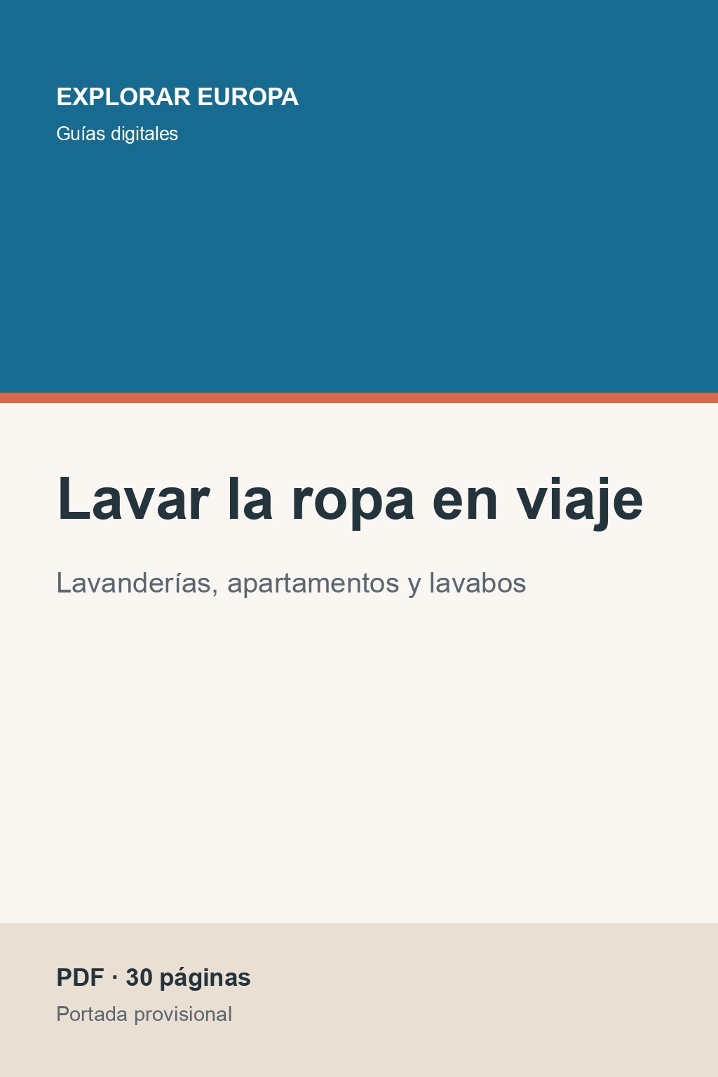 Portada de la guía «Lavar la ropa en viaje»