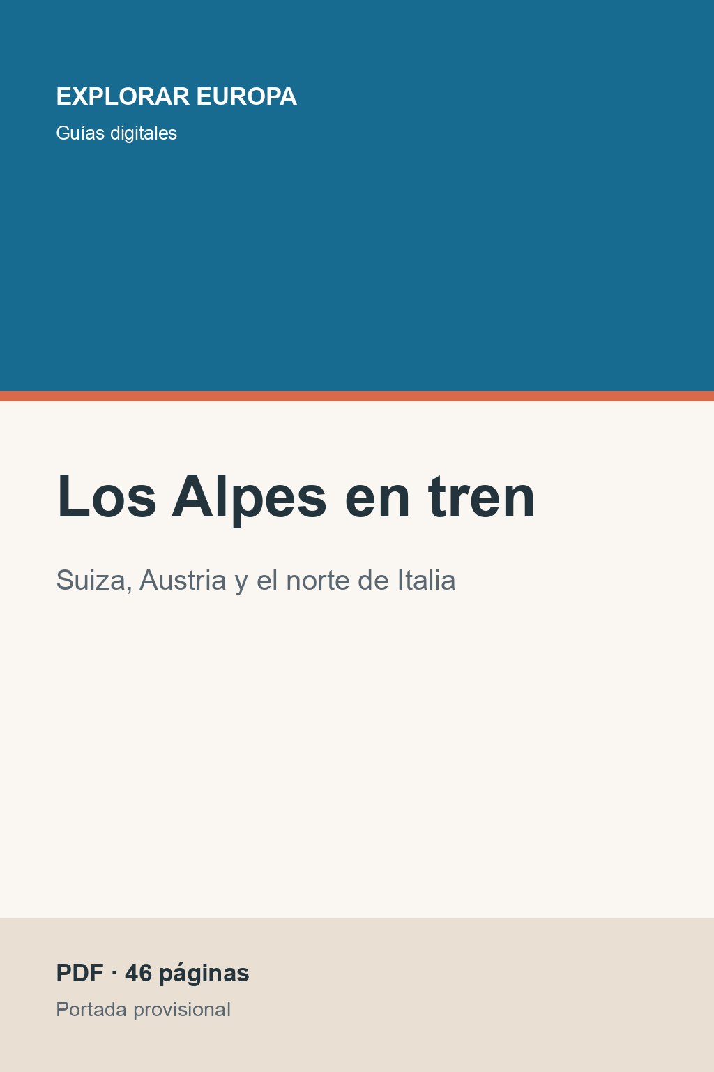 Portada de la guía «Los Alpes en tren»