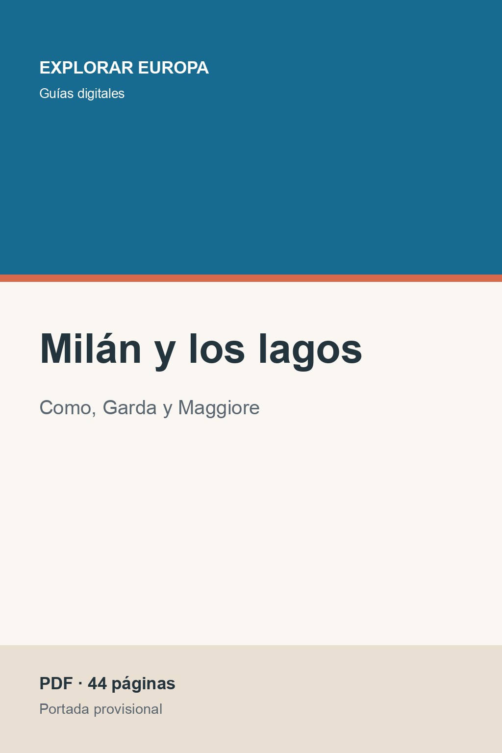Portada de la guía «Milán y los lagos»
