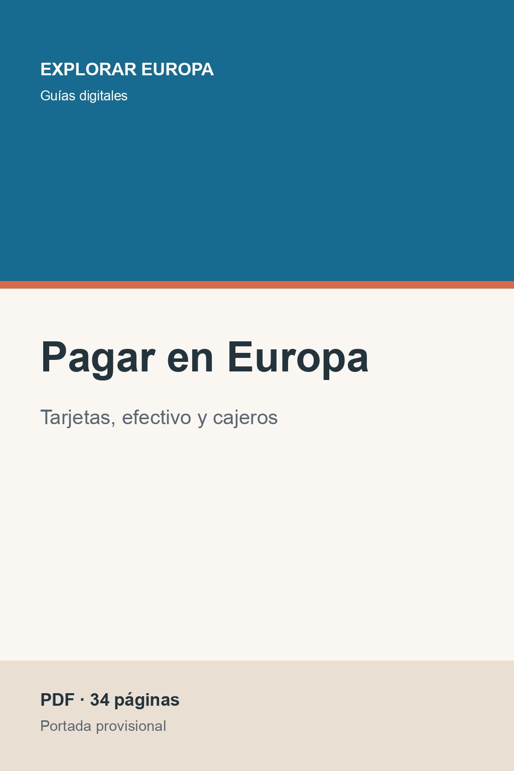 Portada de la guía «Pagar en Europa»