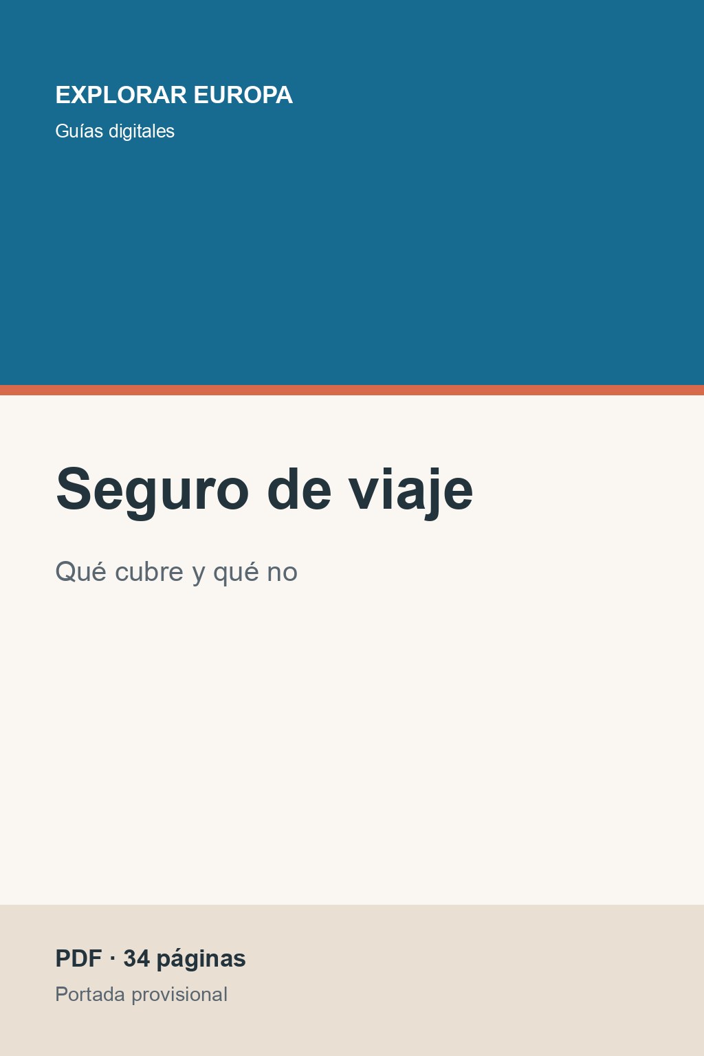 Portada de la guía «Seguro de viaje»
